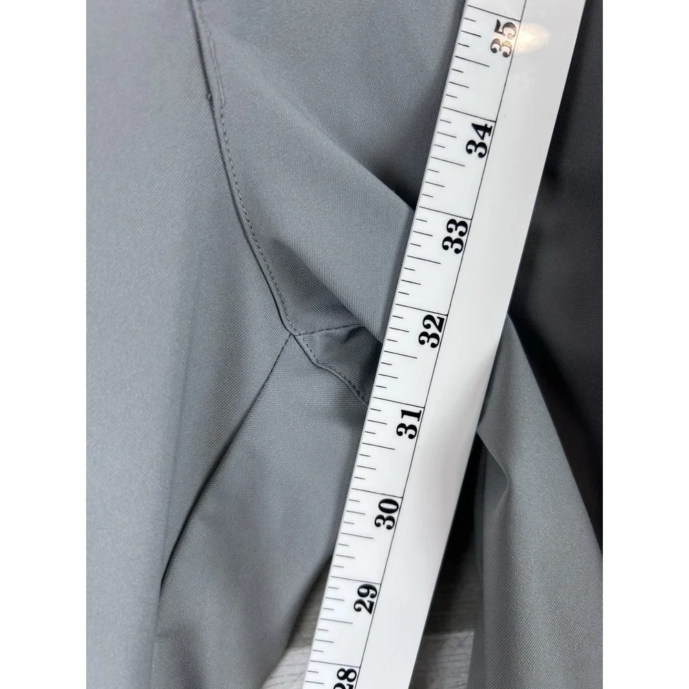 Adidas Mens Grey Flat Front Golf Pants 36x32 Recycled Polyester Performance